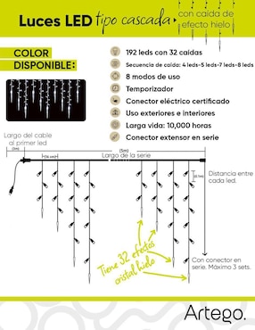 Serie LED Artego Cascada con 192 focos