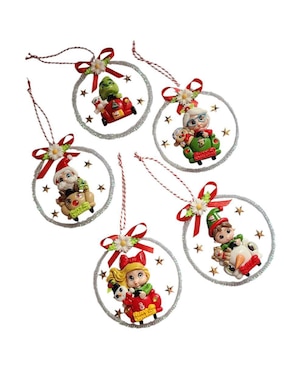 Set de esfera navideña Limerence By Claudia Herrera Santa Claus y Abuelita con 5 piezas