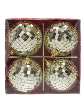 Set de esfera navideña Christmas Spirit Metallic con 4 piezas