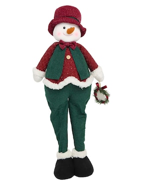 Figura de tela de muñeco nieve Navidad Christmas Spirit Roja