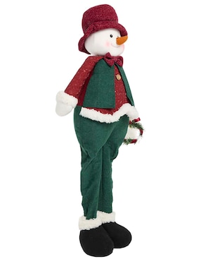 Figura de tela de muñeco nieve Navidad Christmas Spirit Roja