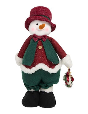 Figura de tela de muñeco nieve Navidad Christmas Spirit Roja