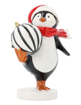 Figura decorativa de pingüino Navidad Christmas Spirit