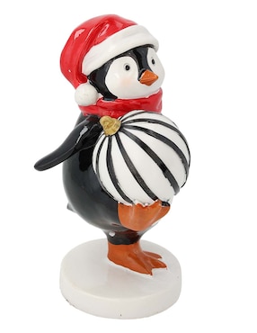 Figura decorativa de pingüino Navidad Christmas Spirit