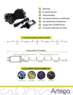 Serie LED Op con 200 focos