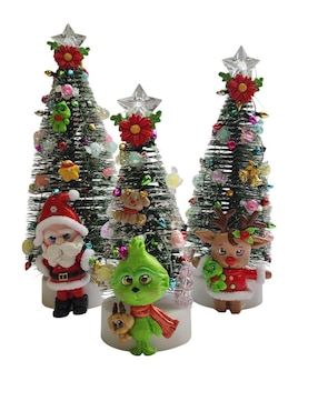 Set de figura decorativa de árbol navidad Navidad Limerence By Claudia Herrera Reno, Santa y Grinch
