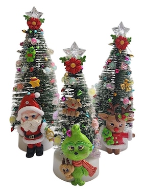 Set de figura decorativa de árbol navidad Navidad Limerence By Claudia Herrera Reno, Santa y Grinch