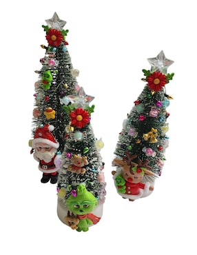 Set de figura decorativa de árbol navidad Navidad Limerence By Claudia Herrera Reno, Santa y Grinch