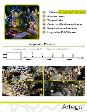 Serie funciones led Artego Cooper cluster con 1200 focos