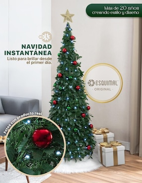 Árbol de navidad Esquimal plegable con set de decoración de pvc con 150 luces