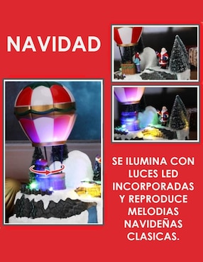 Figura decorativa de Globo Aerostático Navidad CM-TOP Globo Aerostático con luces de resina