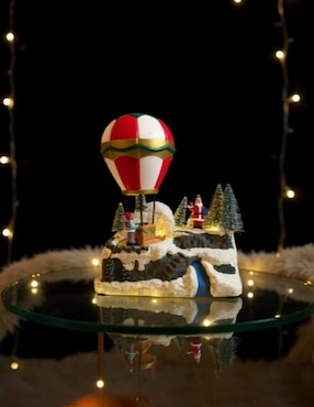 Figura decorativa de Globo Aerostático Navidad CM-TOP Globo Aerostático con luces de resina
