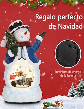 Figura decorativa de muñeco nieve Navidad Cm-Top de resina