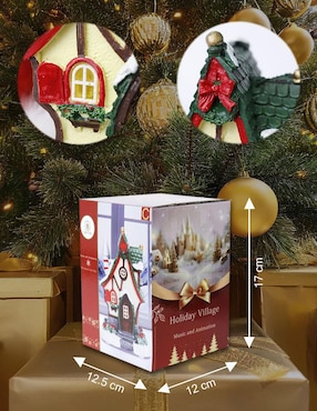 Figura decorativa de casa Navidad Cm-Top Casa Navideña de resina