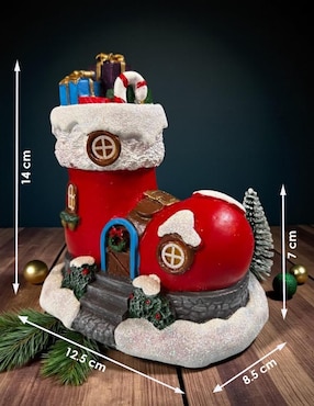 Figura decorativa de bota Navidad Cm-Top de resina