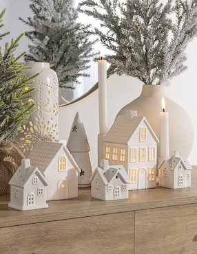 Figura decorativa de casa Navidad Cantia de cerámica