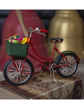 Figura decorativa de bicicleta Navidad Running Decora de metal