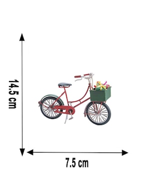 Figura decorativa de bicicleta Navidad Running Decora de metal