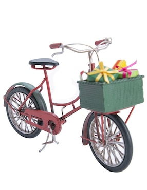 Figura decorativa de bicicleta Navidad Running Decora de metal