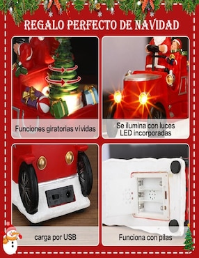 Figura decorativa de carrito Navidad Cm-Top Navideña de Carrito de Santa Claus de resina