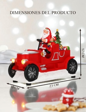 Figura decorativa de carrito Navidad Cm-Top Navideña de Carrito de Santa Claus de resina
