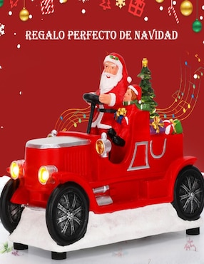 Figura decorativa de carrito Navidad Cm-Top Navideña de Carrito de Santa Claus de resina