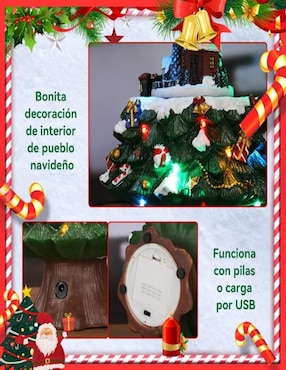 Figura decorativa de pino Navidad Cm-Top Villa en Árbol de Navidad de resina