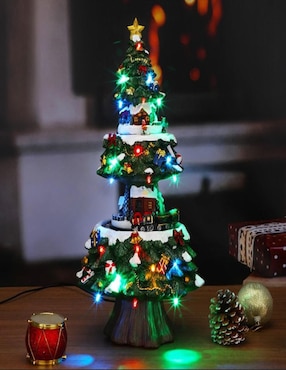 Figura decorativa de pino Navidad Cm-Top Villa en Árbol de Navidad de resina