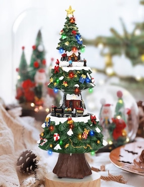 Figura decorativa de pino Navidad Cm-Top Villa en Árbol de Navidad de resina