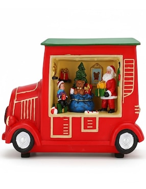 Figura decorativa de carrito Navidad Cm-Top Navideña Coche de Santa de resina