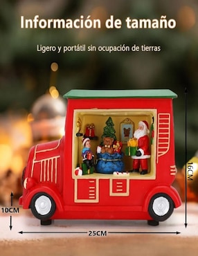 Figura decorativa de carrito Navidad Cm-Top Navideña Coche de Santa de resina