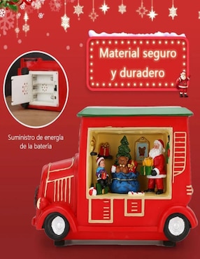 Figura decorativa de carrito Navidad Cm-Top Navideña Coche de Santa de resina