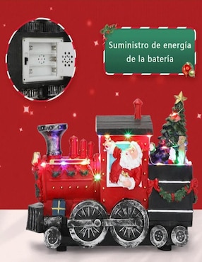 Figura decorativa de tren Navidad Cm-Top Tren de Santa Claus de resina