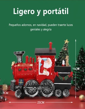 Figura decorativa de tren Navidad Cm-Top Tren de Santa Claus de resina