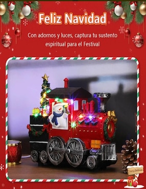 Figura decorativa de tren Navidad Cm-Top Tren de Santa Claus de resina