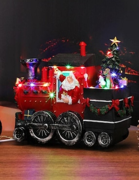 Figura decorativa de tren Navidad Cm-Top Tren de Santa Claus de resina