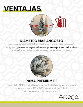 Árbol de navidad Artego Nevado Noble Slim
