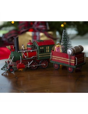 Figura decorativa de tren Navidad Running Decora de metal