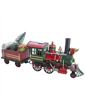 Figura decorativa de tren Navidad Running Decora de metal