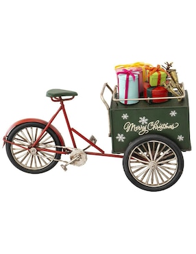 Figura decorativa de bicicleta Navidad Running Decora de metal