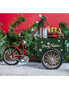 Figura decorativa de bicicleta Navidad Running Decora de metal