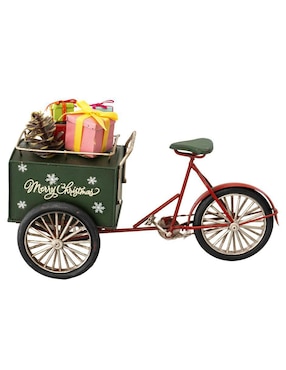 Figura decorativa de bicicleta Navidad Running Decora de metal