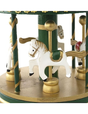 Figura decorativa de carrusel Navidad Running Decora de madera