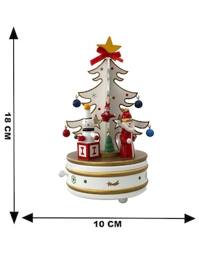 Caja musical de árbol navidad Navidad Running Decora de madera