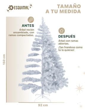 Árbol de navidad Esquimal metálico blanco plateado