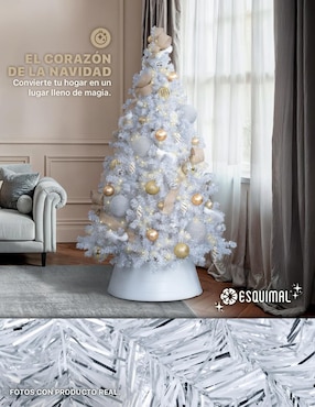 Árbol de navidad Esquimal metálico blanco plateado