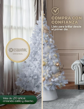 Árbol de navidad Esquimal metálico blanco plateado