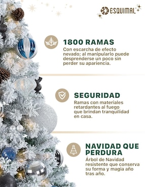 Árbol de navidad Esquimal clasico nevado de pvc