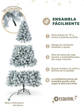 Árbol de navidad Esquimal clasico nevado de pvc
