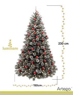 Árbol de navidad Artego Redcedar 83 esferas rojas con 350 luces